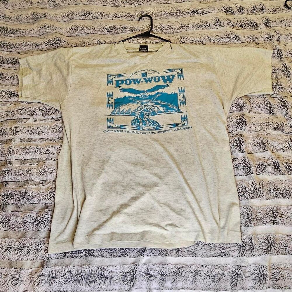 Screen-stars Men's Grey and Blue T-shirt